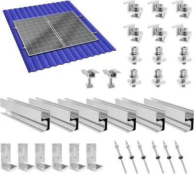 Obrázek produktu pro Držák solárních panelů, montáž z nerezové oceli, snadná instalace, pro 2 moduly