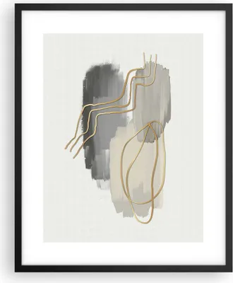 Produktbild von Gerahmtes Poster - Schwarzer Rahmen - Abstraktion Stück Gold - 40x50 cm - Wand Bild - Wanddeko - Wandbilder - Kunstposter - Wandposter - Bilderrahmen - Bilder - Kunstdruck - Wandbild - P2BPA40x50-4149