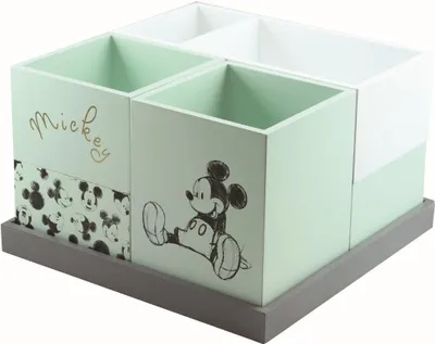 Produktbild von Mickey-Mouse-Schreibtischset mit Holzbehältern