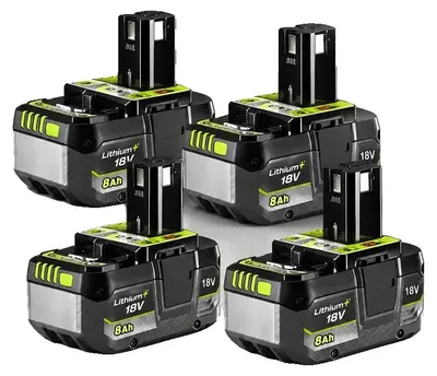 Obrázek produktu pro Lithium-iontová baterie, 18 V, kapacita 8000 mAh, sada 4 kusů baterií s kapacitou 8,0 Ah
