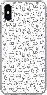 Produktbild von MuchoWow® Handyhülle Schutzhülle Hülle für Telefoonhoesje iPhone Xs Mädchen - Katze - Muster - Mädchen - Kinder - Kinder Silikon Softcase Handy Hülle - Handytasche
