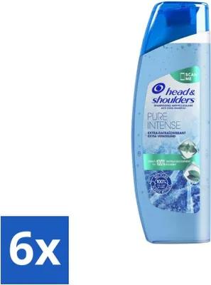 Productafbeelding van Head & Shoulders Anti-roos Shampoo – Pure Intense – Extra verkoelend – 250 ml - Voordeelverpakking - 6 stuks