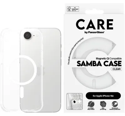 Productafbeelding van PanzerGlass CARE Samba Case MagSafe voor iPhone 16, transparant.