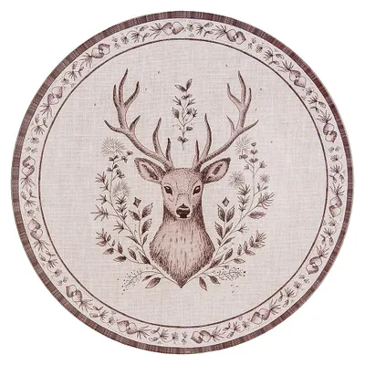 Image de Clayre & Eef Soucoupe Ø 33 cm Beige Marron Plastique Cerf
