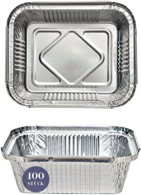 Produktbild von Set aus 100 Aluminiumwaagen mit Deckel - 450 ml