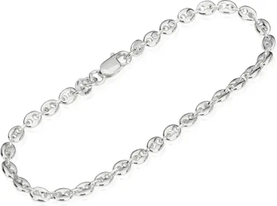 Produktbild von 925 Silber Kaffeebohne Schiffsanker Bohnenkette 5023 Armband 18cm 4,0mm 4,2gramm