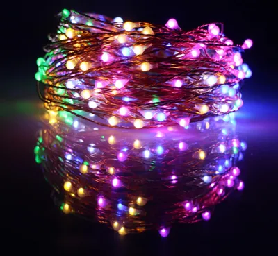 Produktbild von 20m 200LEDs LED Weihnachten Kupferdraht Lichterkette, USB Betrieben Nachtlicht Innendeko, IP65 Wasserdicht Außen Garten Party Hochzeit Deko, Mehrfarbig