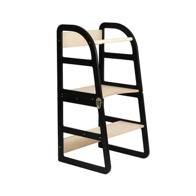 Image de leg&go Tour de Cuisine Transformable en bois, Tour d’apprentissage 2 en 1, Noir