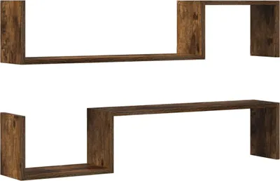Immagine prodotto di vidaXL Mensole a muro 2 pz. Rovere fumé 100x15x20 cm Materiale a base di legno