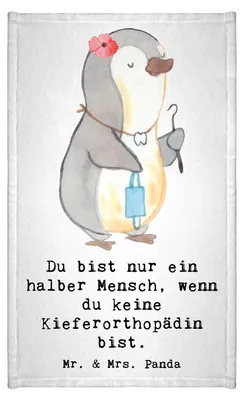 Produktbild von Mr. & Mrs. Panda Gästehandtuch Kieferorthopädin Herz - Weiß - Geschenk, Mini-Handtuch, Gästetuch, Baumwollhandtuch, Handtuch, stoffhandtuch, Klein