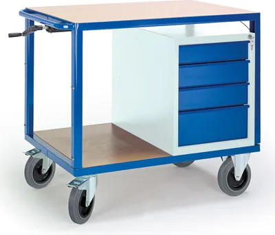 Produktbild von Rollcart Höhenverstellbarer Tischwagen mit Schubladenschrank