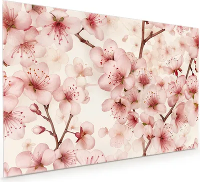 Produktbild von Küchenrückwand Spritzschutz Glas mit Motiv Kirschblüten 40 x 40 cm
