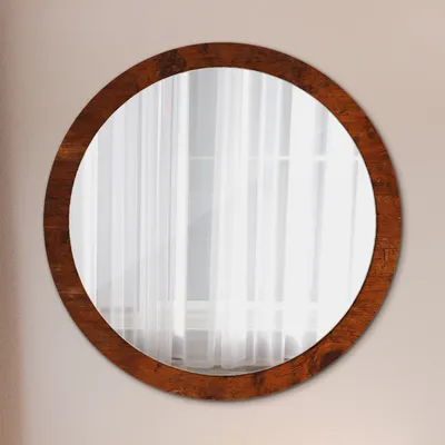 Produktbild von Wohnzimmer Spiegel - Badezimmerspiegel Wandspiegel zum Schlafzimmer – Schminkspiegel - Natürlich Holz - Rund: Ø100cm