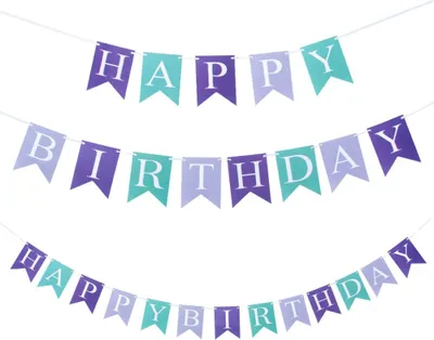 Produktbild von Oblique Unique Happy Birthday Girlande Banner 2m Geburtstag Party Deko - lila türkis