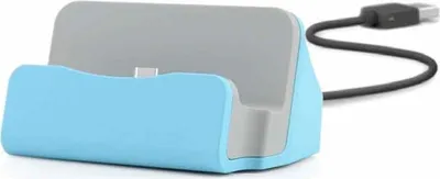 Produktbild von Dockingstation Sync Lade Dock Tischladestation für Micro USB Smartphones Blau