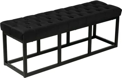 Produktbild von Sitzbank Polson Samt Schwarz 120 cm schwarz