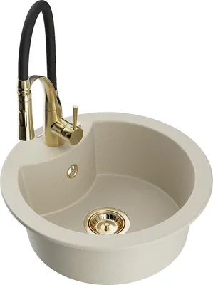 Image de Mexen Diego évier 1 bac en granit avec mitigeur Aster, Beige - 6512-69-73450-57-G