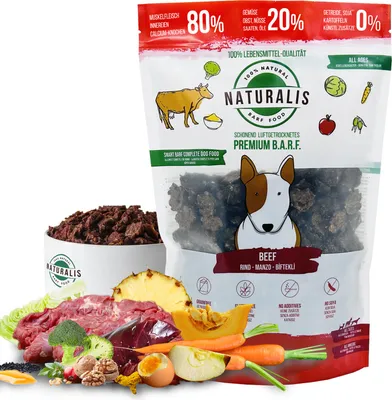 Produktbild von Naturalis Smart 80 BARF Complete Trockenbarf Hundefutter 5 kg Rind getreidefrei ohne jegliche Zusätze und sehr ergiebig
