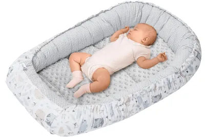 Image de Nid douillet pour bébé, en 100% coton, dimensions 100x60x15 cm