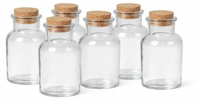 Produktbild von Set mit 6 Glasflaschen, 150 ml, mit Korkverschluss – Transparent, wiederverwendbar, für Liköre und Saucen