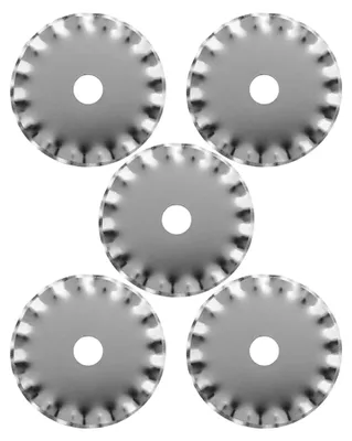 Produktbild von 5 Stück 28 mm Ersatzklingen für Rollschneider, Wellenlinienklingen, Perforierte Rollklingen, Rundklingen für Stoff, Leder und Papier