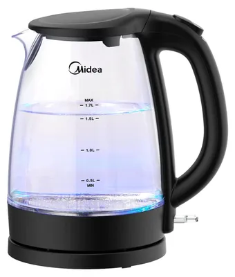 Wasserkocher 1,7 l Glas, BPA-frei, 2200 W, LED, Filter, schwarz