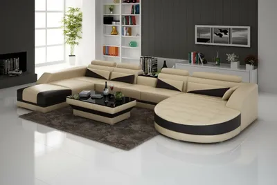 Immagine prodotto di Divano Angolare A Forma Di U Beige 215 x 362 x 207 cm
