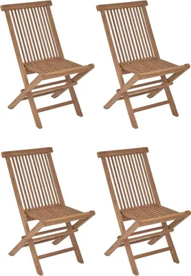 Produktbild von Gartenstühle - Braun - Teakholz massiv - klappbar - 4er Set
