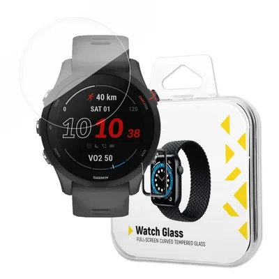 Produktbild von Panzerglasschutz mit schwarzem Rahmen Wozinsky Full Glue Tempered Glass für Garmin Forerunner 255, 9H