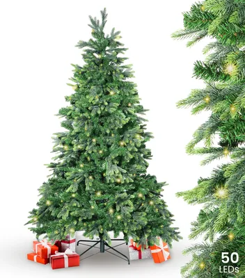 Produktbild von BonTree Tanne künstlicher Weihnachtsbaum mit LED Christbaum : 210 cm : Baum