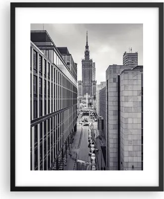Produktbild von Gerahmtes Poster - Schwarzer Rahmen - Warschau Palast Kultur - 40x50 cm - Wand Bild - Wanddeko - Wandbilder - Kunstposter - Wandposter - Bilderrahmen - Bilder - Kunstdruck - P2BPA40x50-4382