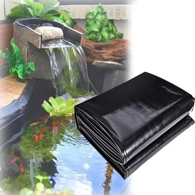 Obrázok produktu pre Geotextília na jazierka, 2 x 3 m, hrúbka 0,2 mm, čierna, vyrobená z HDPE, určená na výstavbu jazierok a záhradných projektov