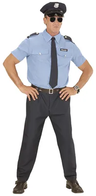 Imagen del producto de Disfraz de policía azul, 5 piezas, talla S