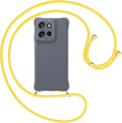 Produktbild von Handykette Backcover-Schutzhülle mit Band (Metall goldfarben) für Motorola Moto G Power 5G (2025) - gelb