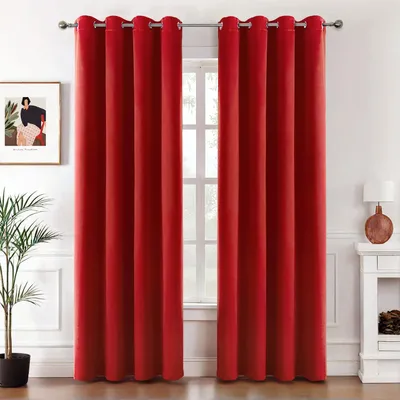 Productafbeelding van Verduisterende gordijnen, set van 2, met oogjes, 140x245 cm