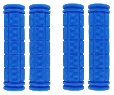 Obrázok produktu pre Protisklzové gumové rukoväte na bicykel, mäkké, modré, 2 kusy, priemer 115 mm, vnútorný priemer 22 mm