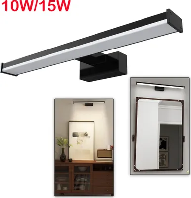 Obrázok produktu pre XMTECH LED zrkadlová lampa nástenné svetlo 15 W studená biela pre kúpeľňu a skrinku, kúpeľňové svetlo, možnosť voľby teplej bielej alebo studenej bielej, energeticky úsporné a s dlhou životnosťou
