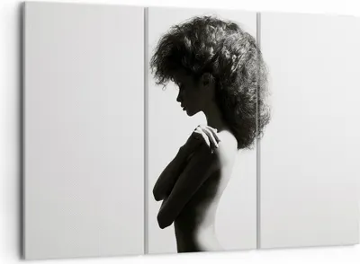 Produktbild von Bild auf Leinwand - Leinwandbild - 3 Teile - Frau Nacktheit Körper - 105x70cm - Wand Bild - Wanddeko - Wandbilder - Leinwanddruck - Bilder - Wanddekoration - Leinwand bilder - Wandbild - CE105x70-4946