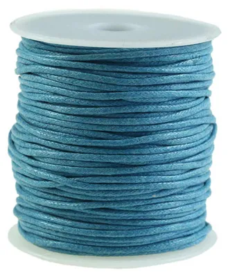 50m gewachste Baumwollschnur blau