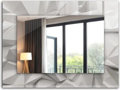 Produktbild von Bedruckter Spiegel - Wandspiegel - Dekorativer - Modern - 80x60 cm - Abstrakte Geometrische Formen