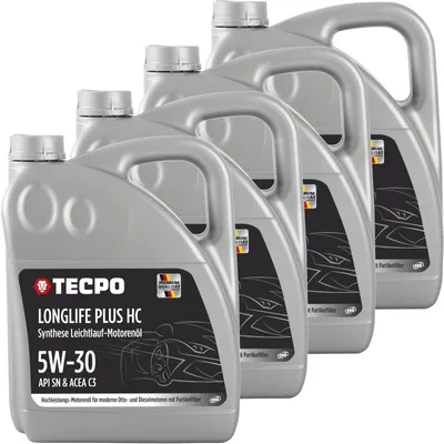 Produktbild von TECPO Motoröl 20 Liter 5W-30 LONGLIFE Plus HC Synthese passend für ACEA C3 / API SN / 504 / 507 / 229.31 / 229.51 / LL-04 / C30