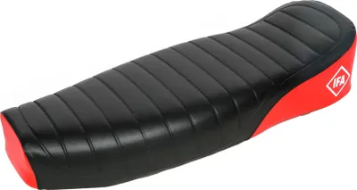 Produktbild von Sitzbank strukturiert, Schwarz/Rot mit SIMSON-Schriftzug - Simson S50, S51, S70 Enduro