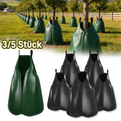 Image de YARDIN 75 L - Sac d'arrosage pour arbres, vert, lot de 5, à remplissage rapide, pour arbres et haies