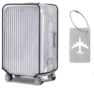 Imagen del producto de Funda transparente para maletas, tamaño XL (30 pulgadas), (53x34x72-76 cm), protector para maletas de viaje