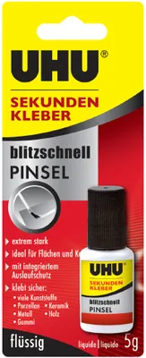 Produktbild von UHU Sekundenkleber flüssig mit Pinsel Flasche 5g