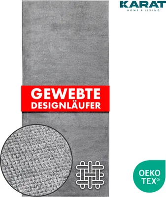 Produktbild von Teppich-Läufer Azade hochwertige Jacquard Weberei viele Farben Silber 80 x 150 cm