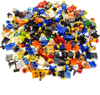 Produktbild von 10 gemischte LEGO Figuren mit Zubehör