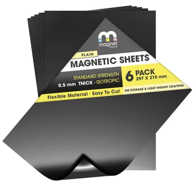 A4 Magnetfolien 0,5 mm, 6 Stück, flexibel, Bastelmagnete