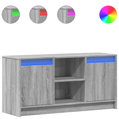 Zdjęcie produktu dla vidaXL Szafka pod telewizor z oświetleniem LED Szara Sonoma 100x34x50 cm