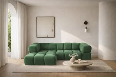 Produktbild von Kaiser Möbel Ecksofa L-Form Averro, stoff Bluvel, Grün, Links